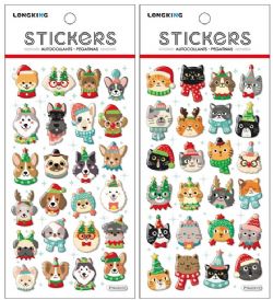 AUTOCOLLANTS POP-UP D'ANIMAUX DE NOËL (GONFLÉS PUFFY)
